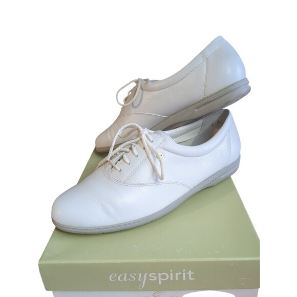 Easy Spirit Womens Anti- Gravity Closed Toe Oxfords White Leather 7B comfort - Picture 2 of 10